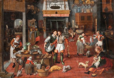Kitchen Interior by Marten van Cleve